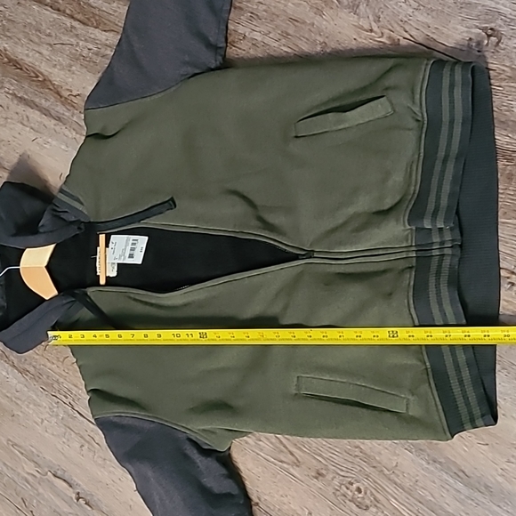 HYBRID BRAND MENS WARM SOFT WARM  ZIPPERED FOREST GREEN HOODED JACKET SIZE LARGE - Picture 10 of 11